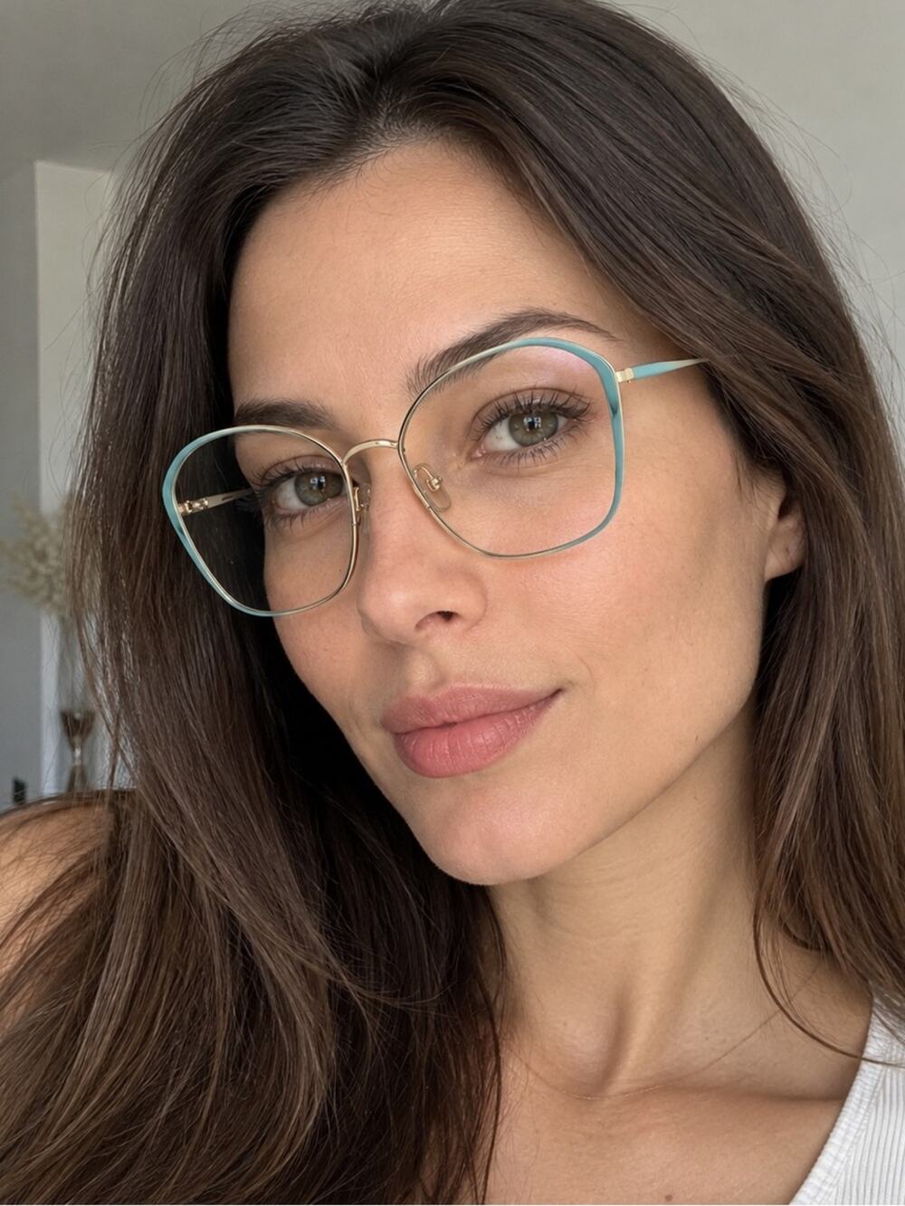 New CHLOE Teal Rim Gold Metal Butterfly Optical Glasses CH0017O 005 Authentic